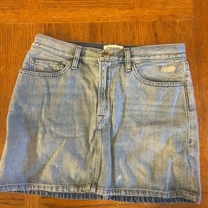 FRAME Light Wash Denim Skirt